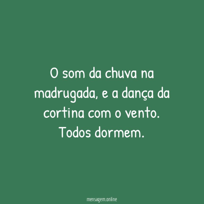 O som da chuva na madrugada