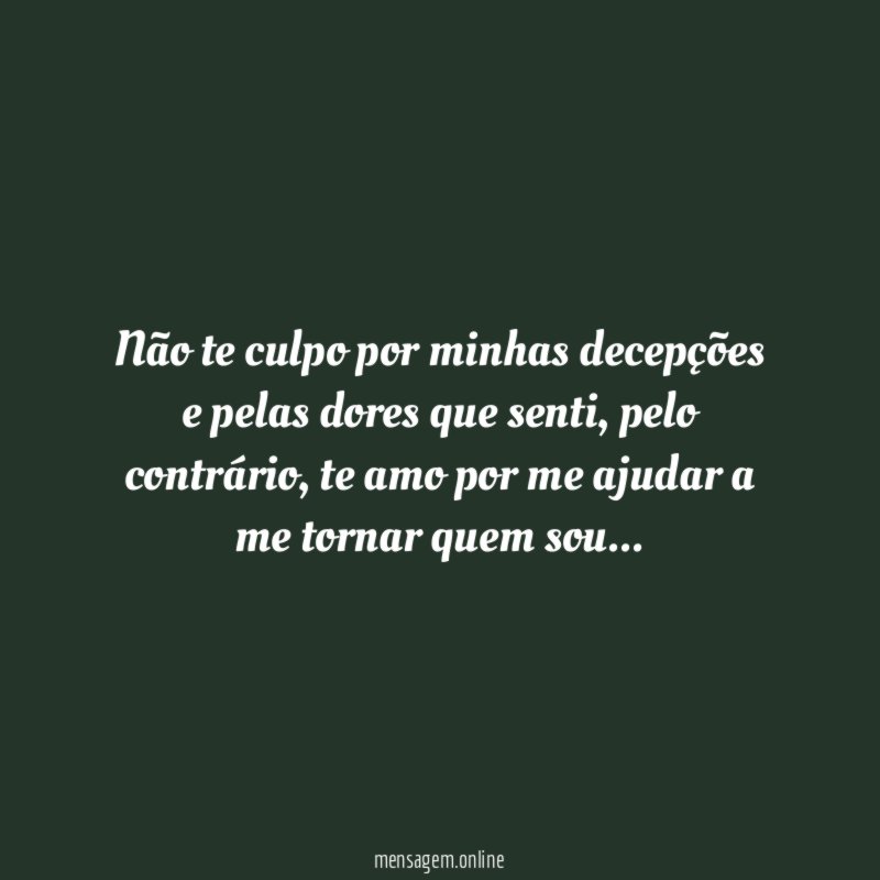 Não te culpo por minhas decepções e pelas
