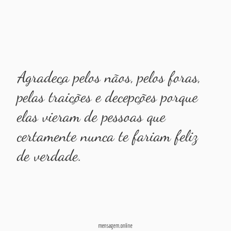 Agradeça pelos nãos