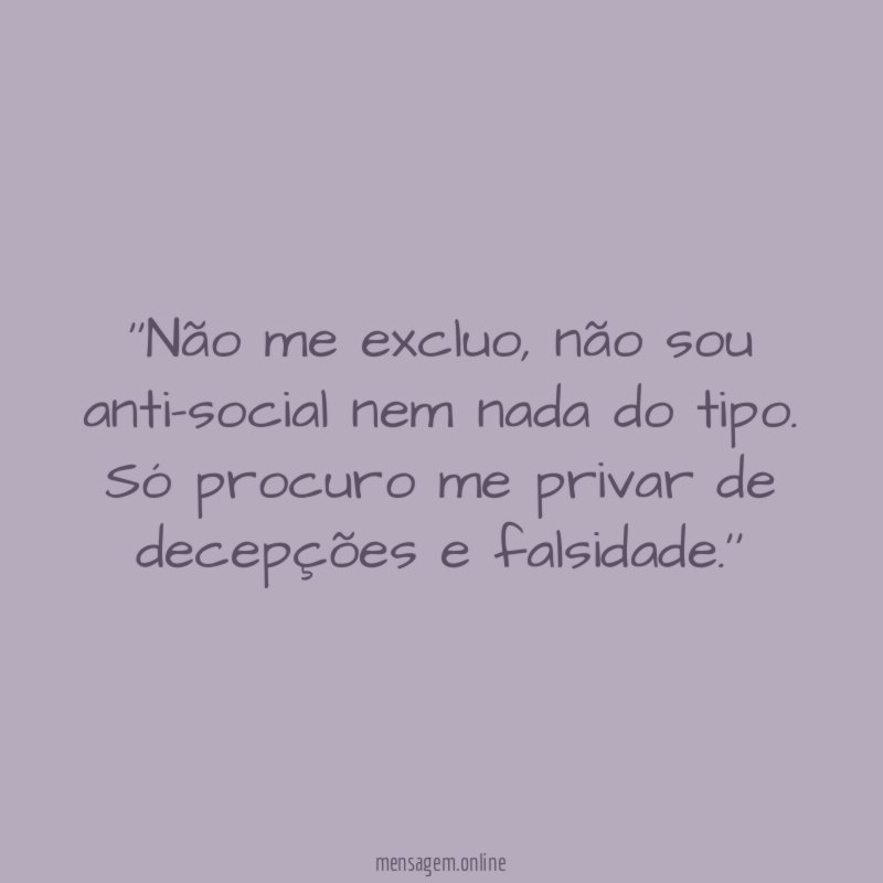 'Não me excluo