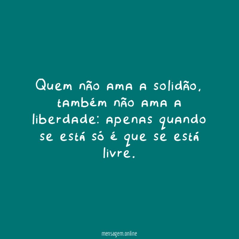 Quem não ama a solidão