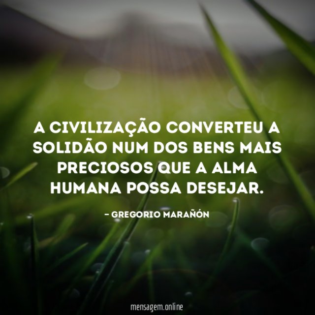 A civilização converteu a solidão num dos bens
