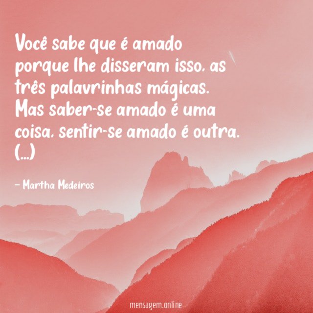 Você sabe que é amado porque lhe disseram isso