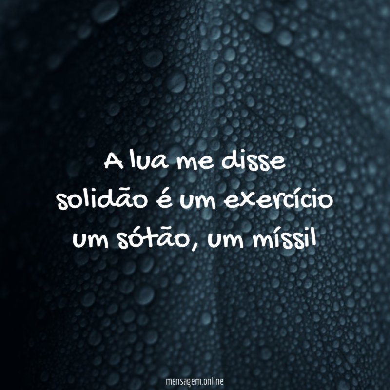 a lua me disse solidão é um exercício um sótão