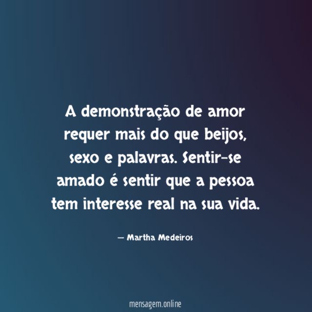 A demonstração de amor requer mais do que beijos