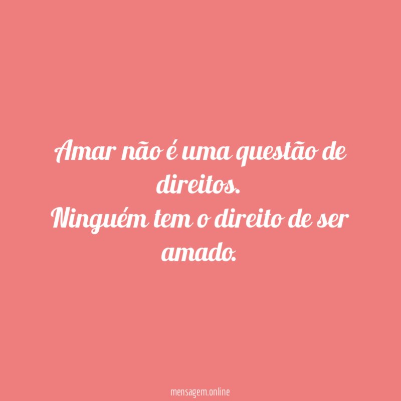 Amar não é uma questão de direitos