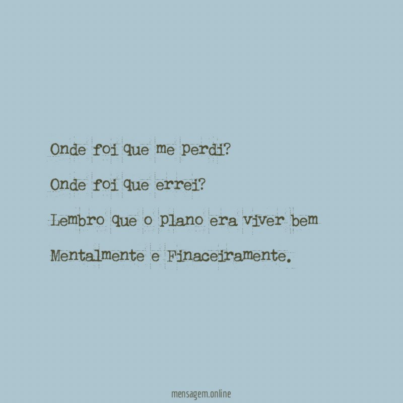 Onde foi que me perdi