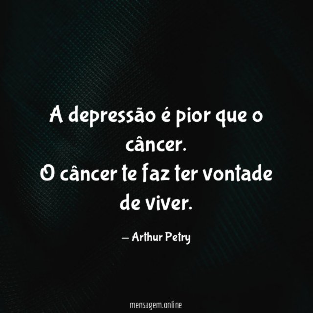 A depressão é pior que o câncer