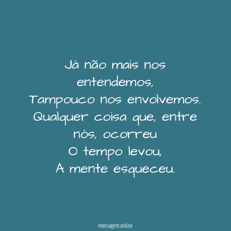 Já não mais nos entendemos