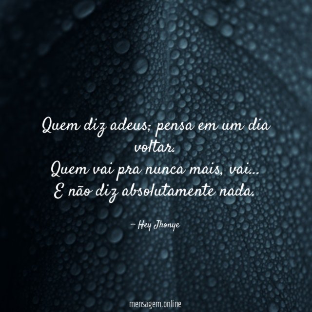 Quem diz adeus