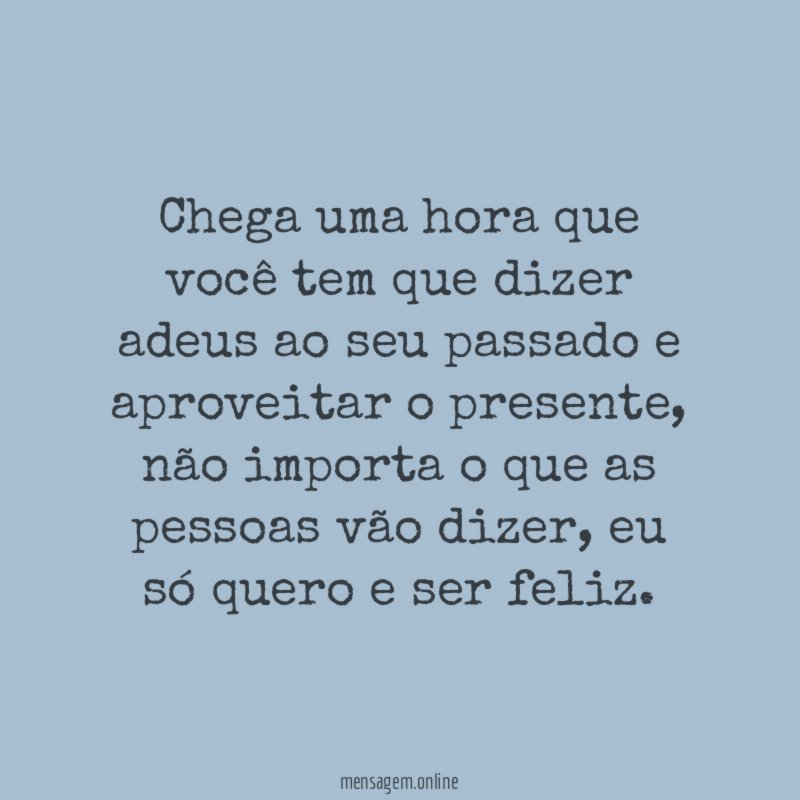 Chega uma hora que você tem que dizer