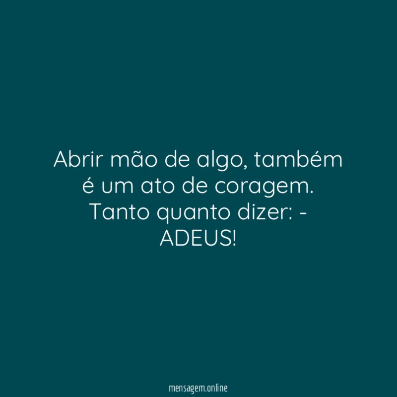 Abrir mão de algo