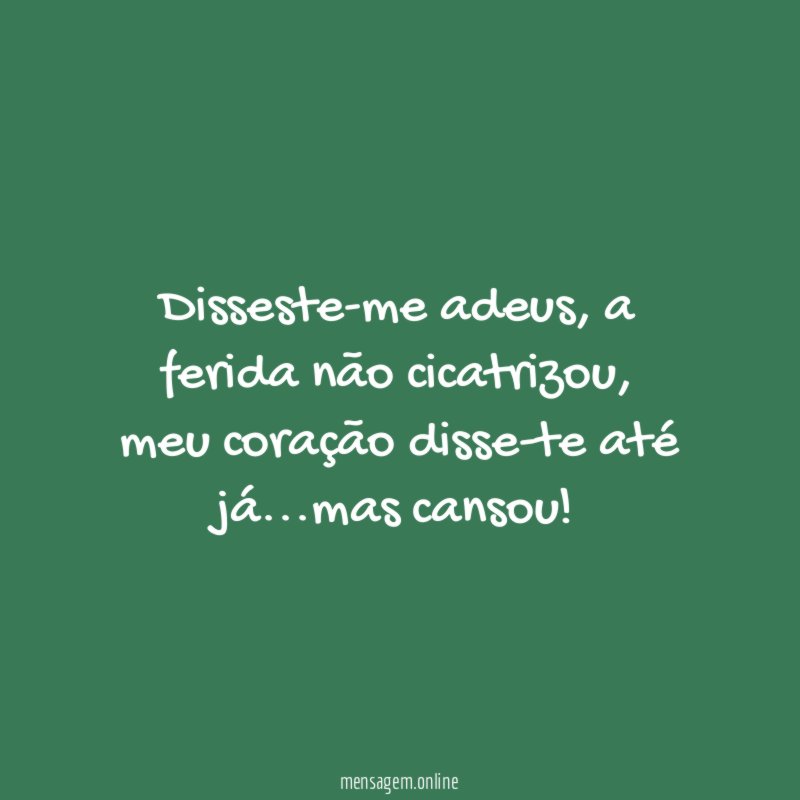 Disseste-me adeus