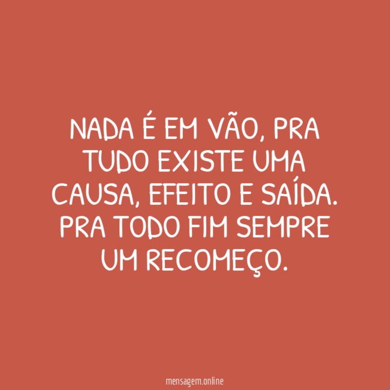 Nada é em vão