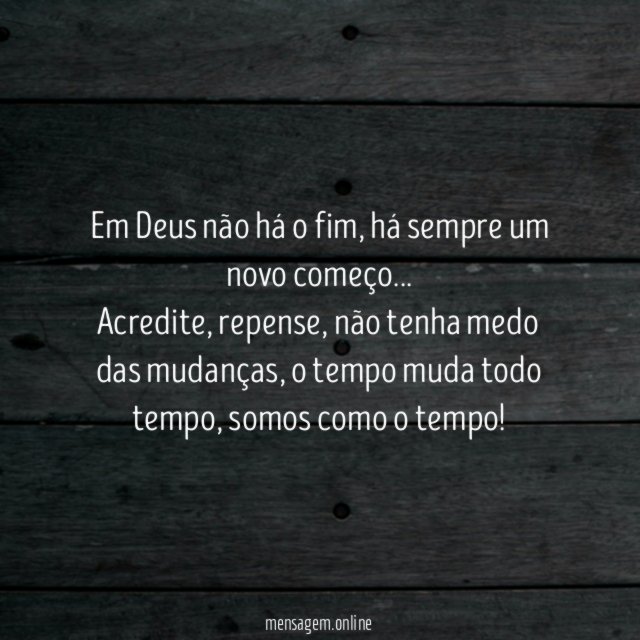 Em Deus não há o fim