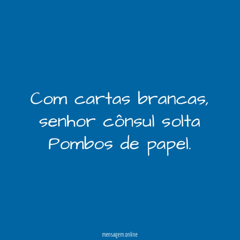 Com cartas brancas
