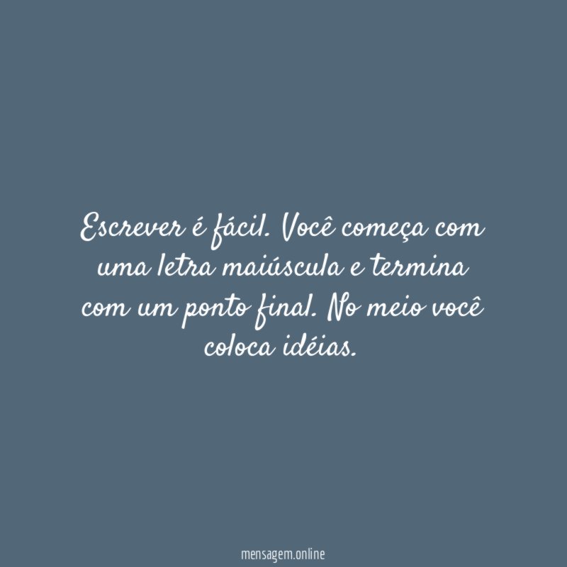Escrever é fácil