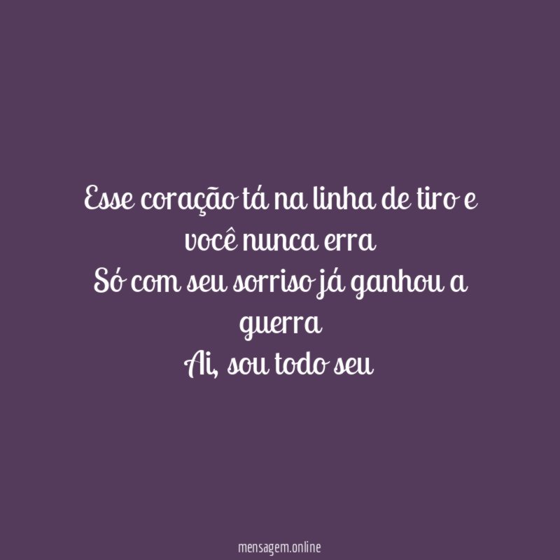 Esse coração tá na linha de tiro