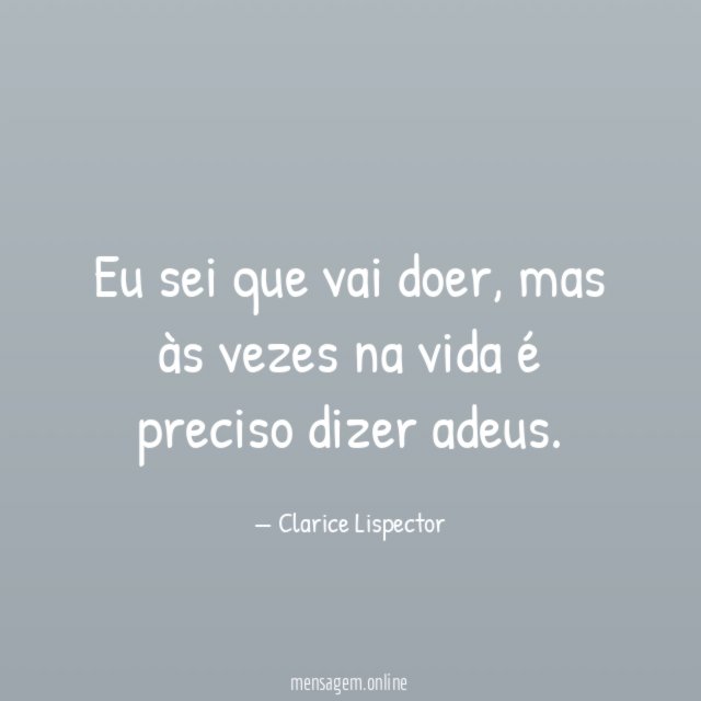 Eu sei que vai doer