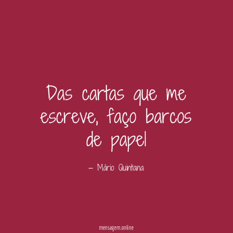 Das cartas que me escreve