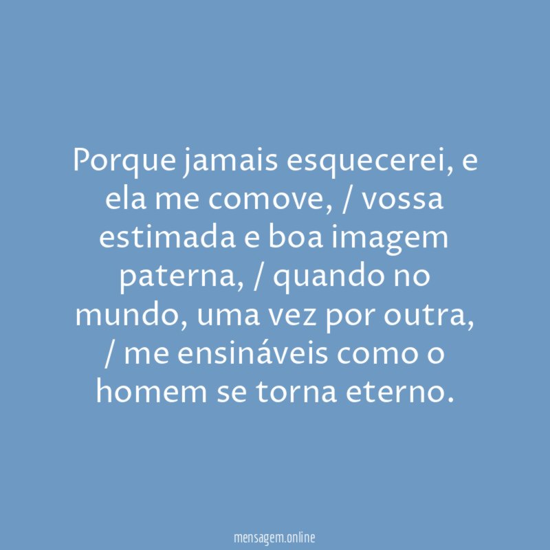 Porque jamais esquecerei