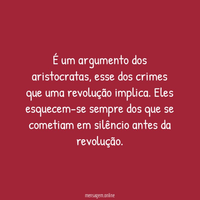 É um argumento dos aristocratas