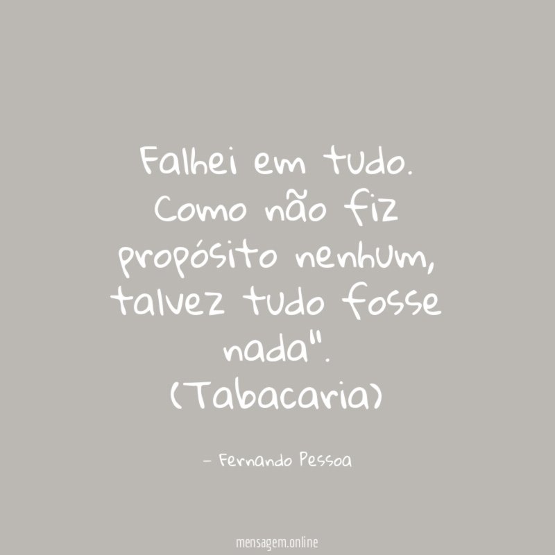 Falhei em tudo