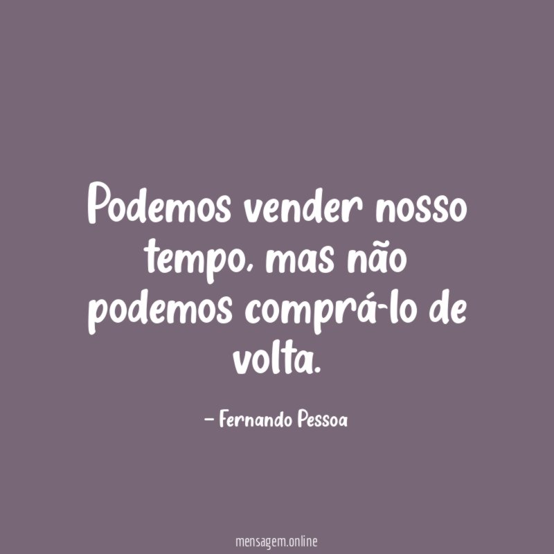Podemos vender nosso tempo