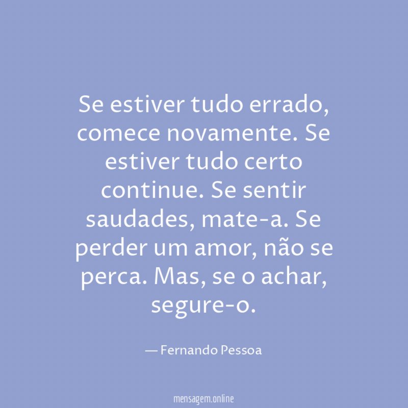 “Se estiver tudo errado