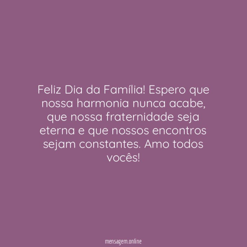 Feliz Dia da Família