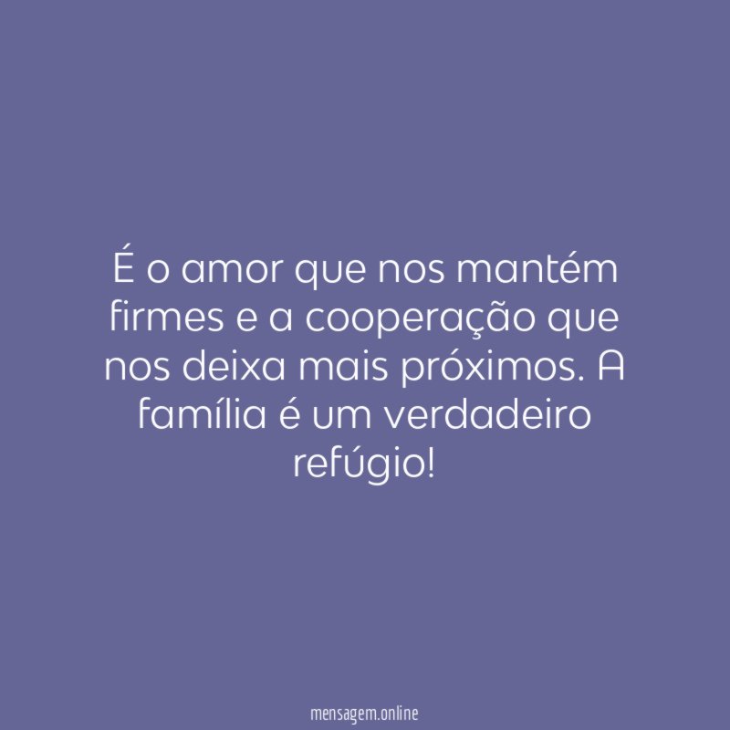 É o amor que nos mantém firmes
