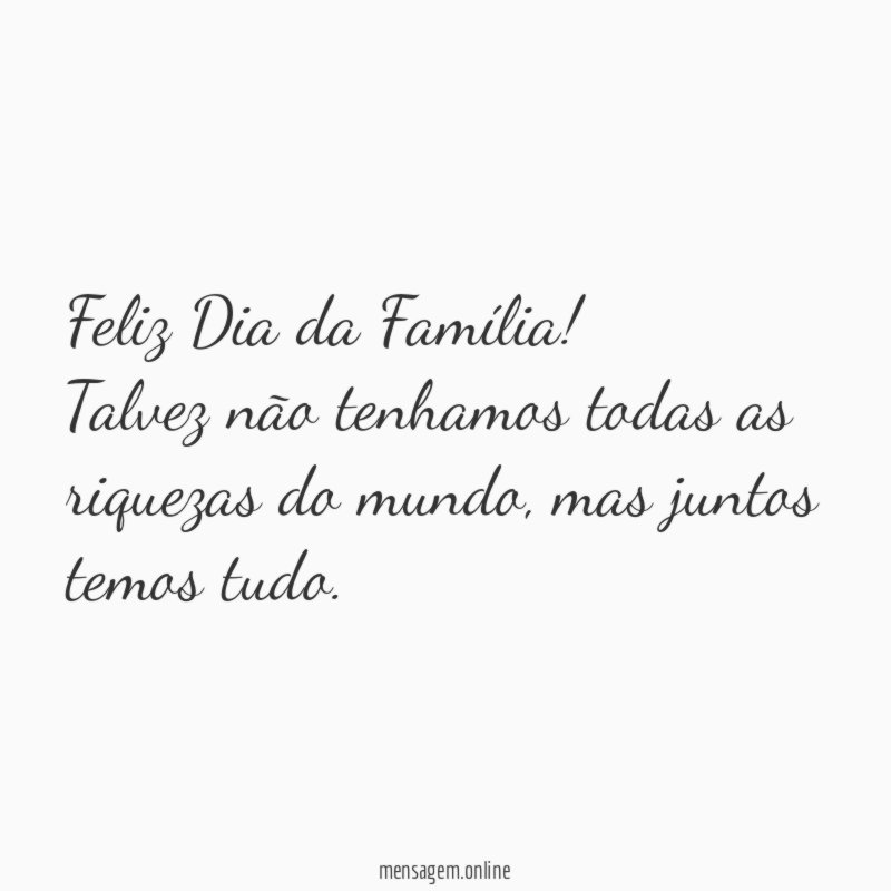 Feliz Dia da Família