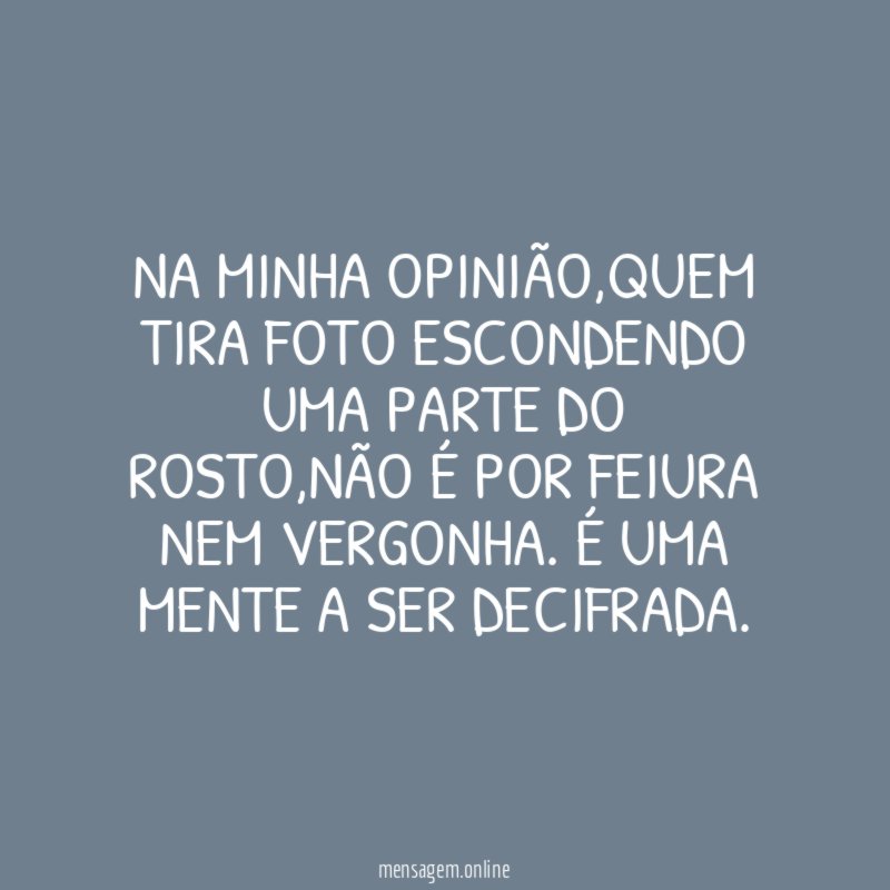 Na minha opinião