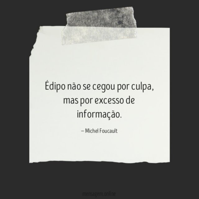 Édipo não se cegou por culpa