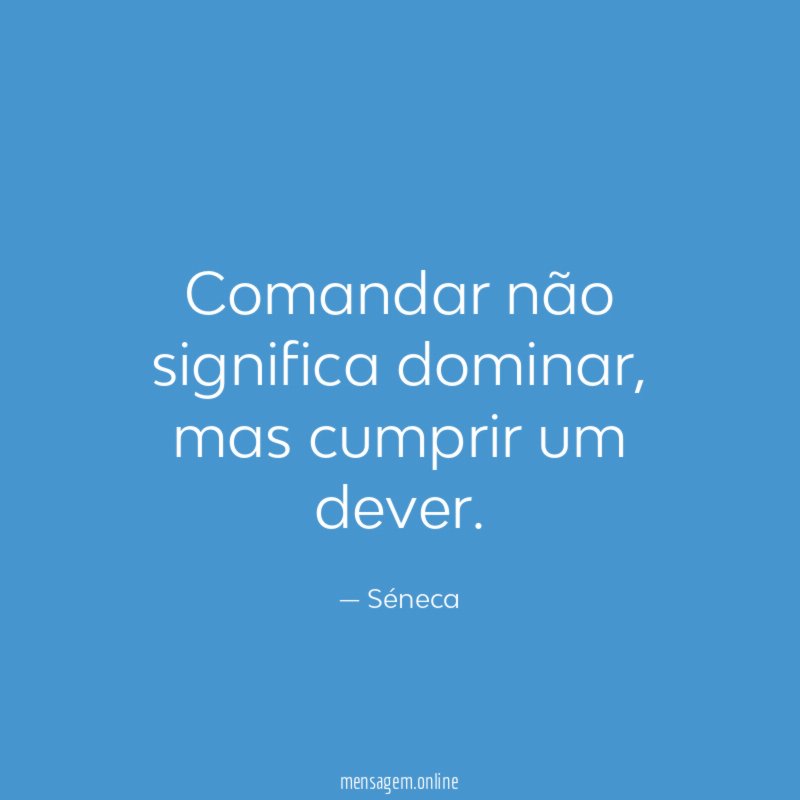 Comandar não significa dominar