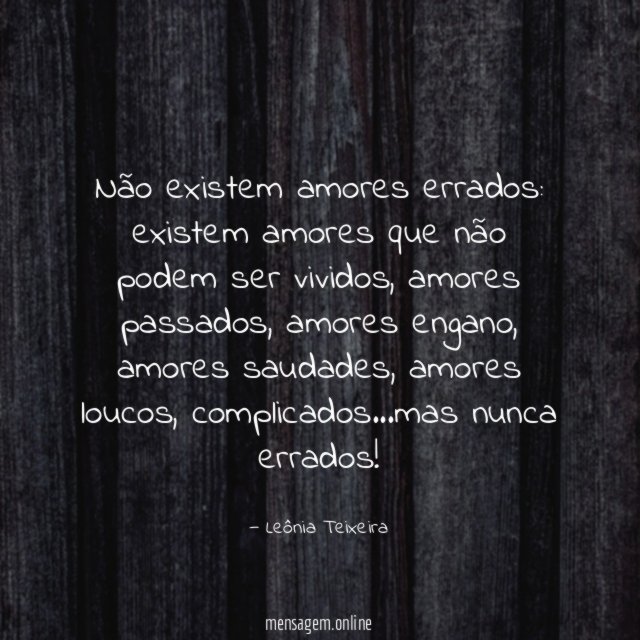 Não existem amores errados