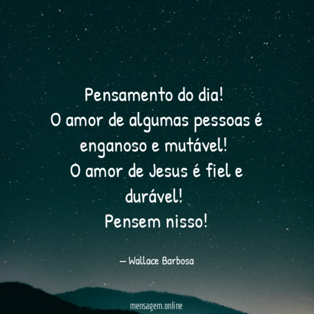 Pensamento do dia!