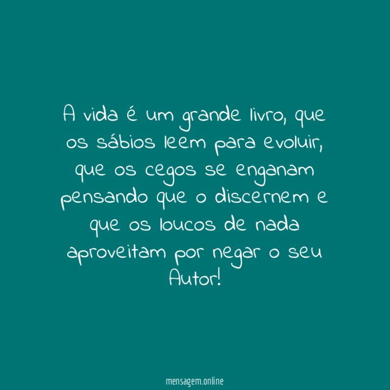 A vida é um grande livro