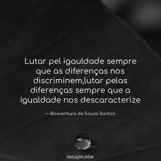 Lutar pel igauldade sempre que as diferenças nos discriminem