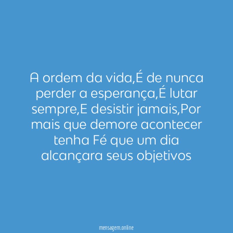 A ordem da vida