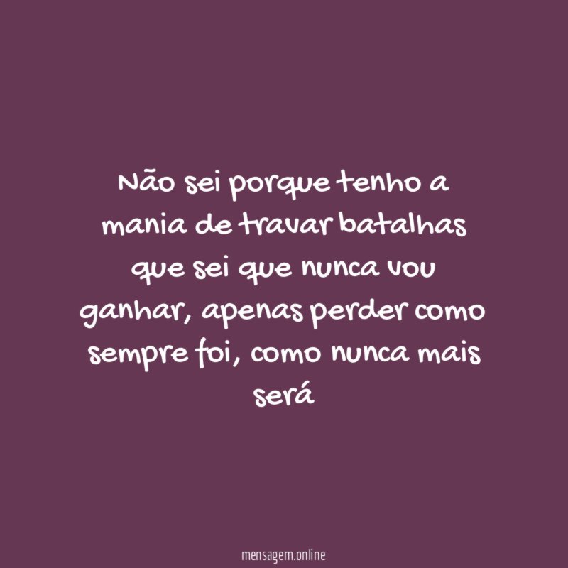 não sei porque tenho a mania de travar