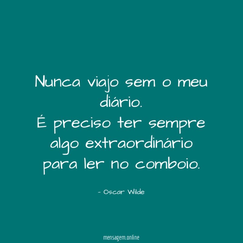 Nunca viajo sem o meu diário
