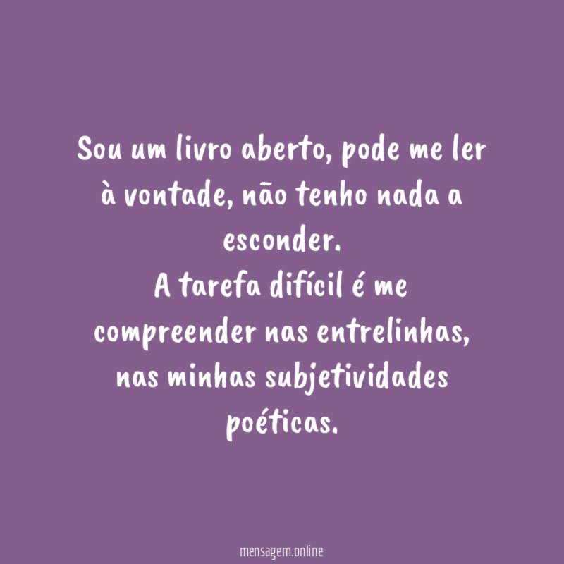 Sou um livro aberto