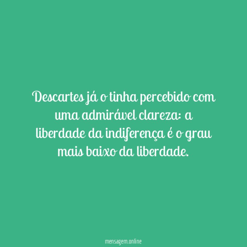 Descartes já o tinha percebido com uma admirável clareza