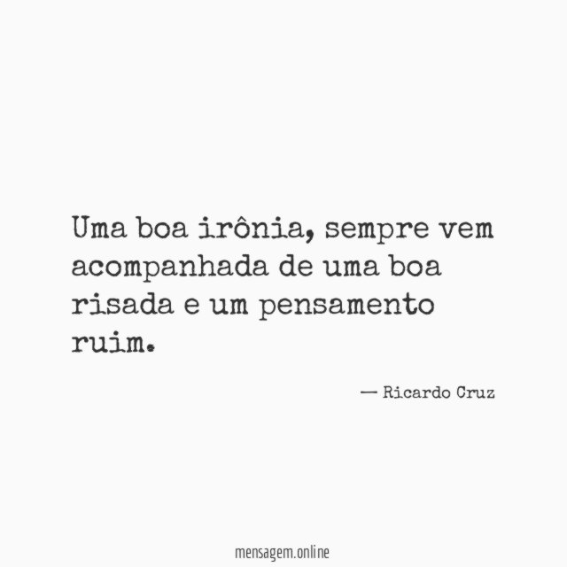 Uma boa irônia