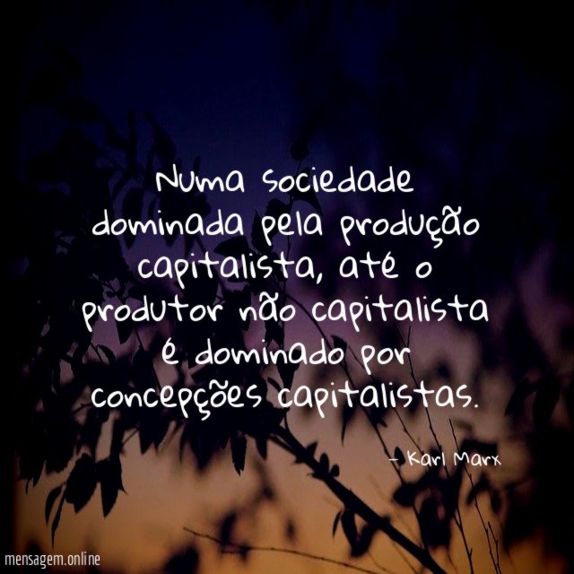 Numa sociedade dominada pela produção capitalista