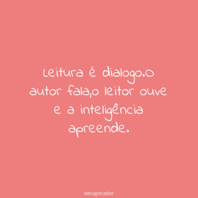 Leitura é dialogo