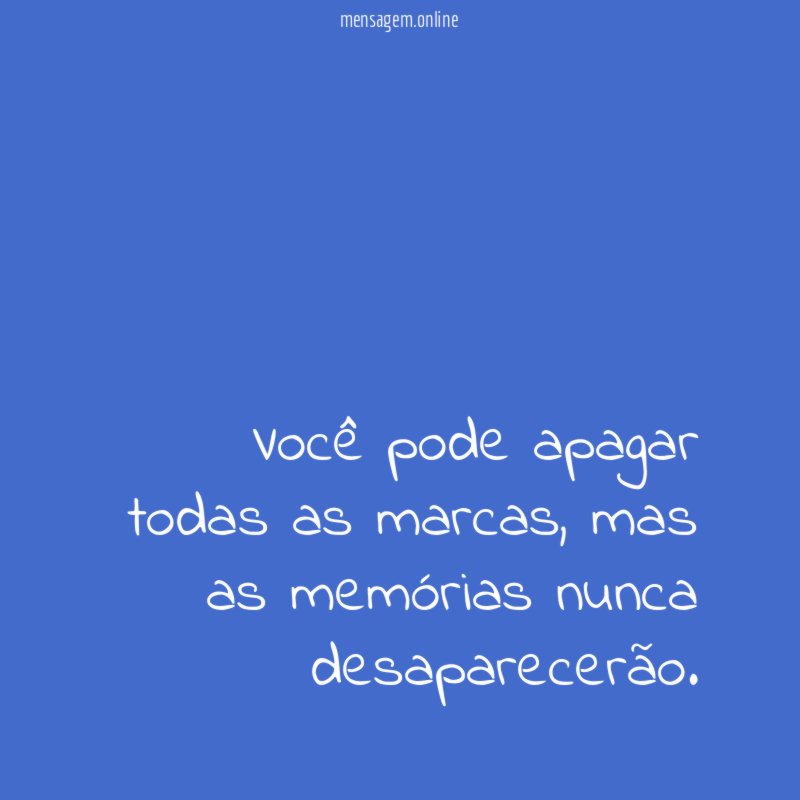 Você pode apagar todas as marcas