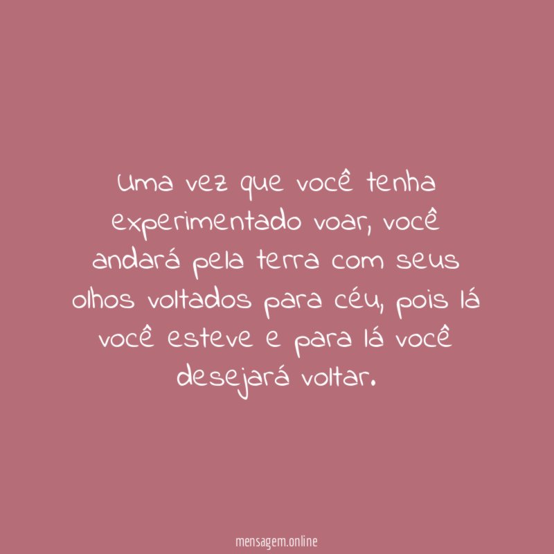 Uma vez que você tenha experimentado voar