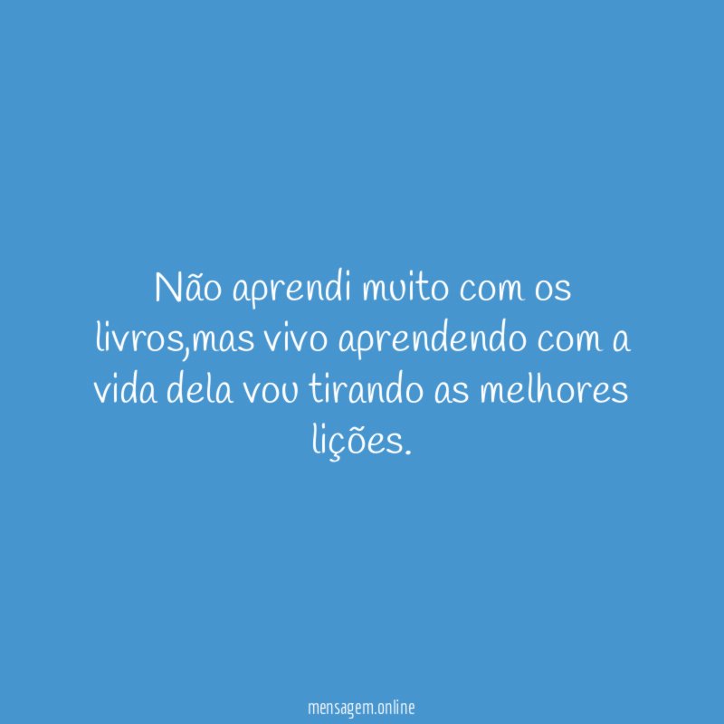 Não aprendi muito com os livros